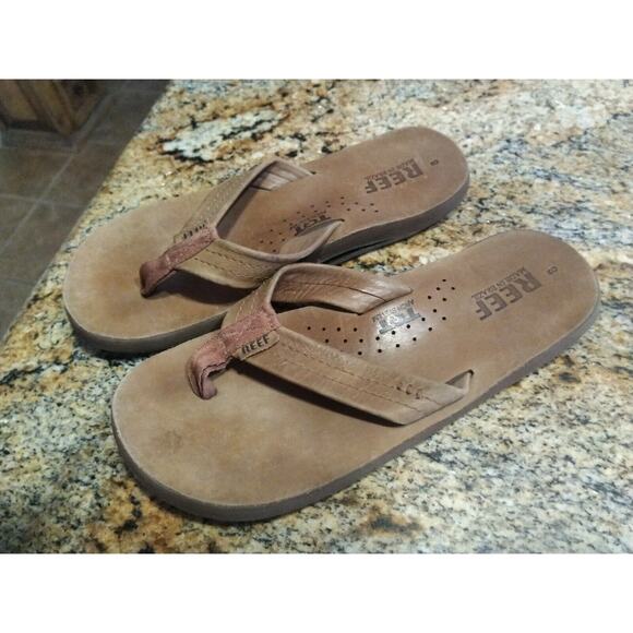 Reef Mens Flip-Flops Sandals Brown Slip On TQT Arch Support Bottle Opener 8 - Picture 2 of 9